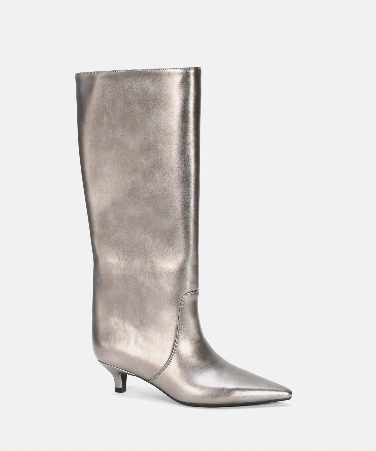 Botas altas metalizadas salto kitten image number null